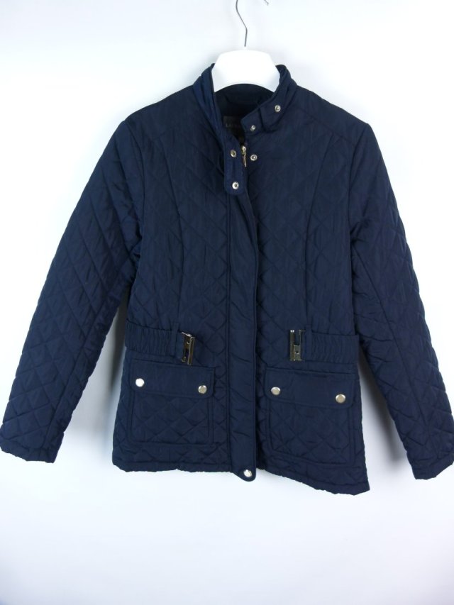 Laura Ashley pikowana granatowa kurtka parka / 10 - 36