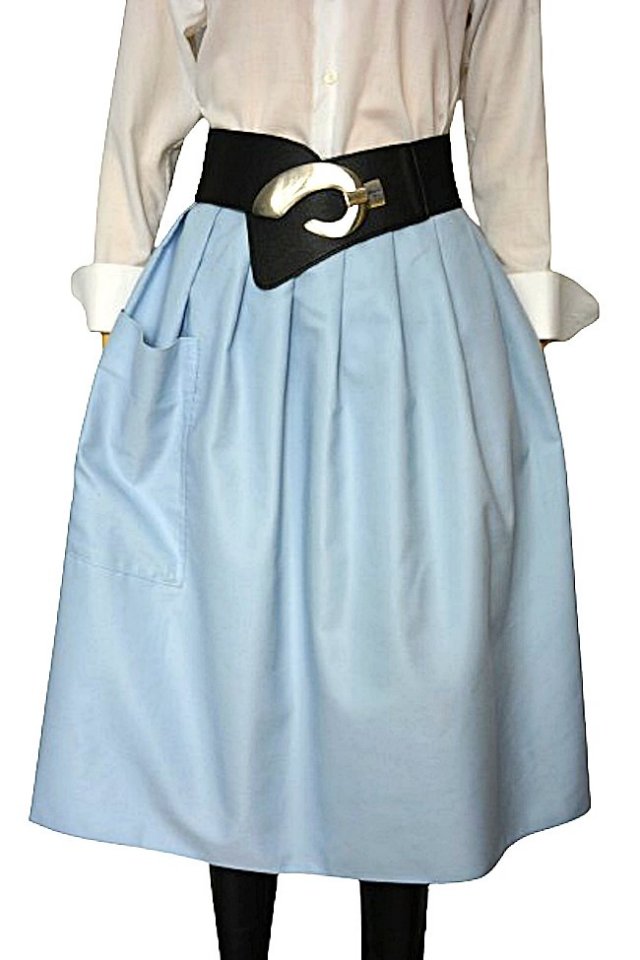 SPÓDNICA MIDI VINTAGE BABY BLUE S M