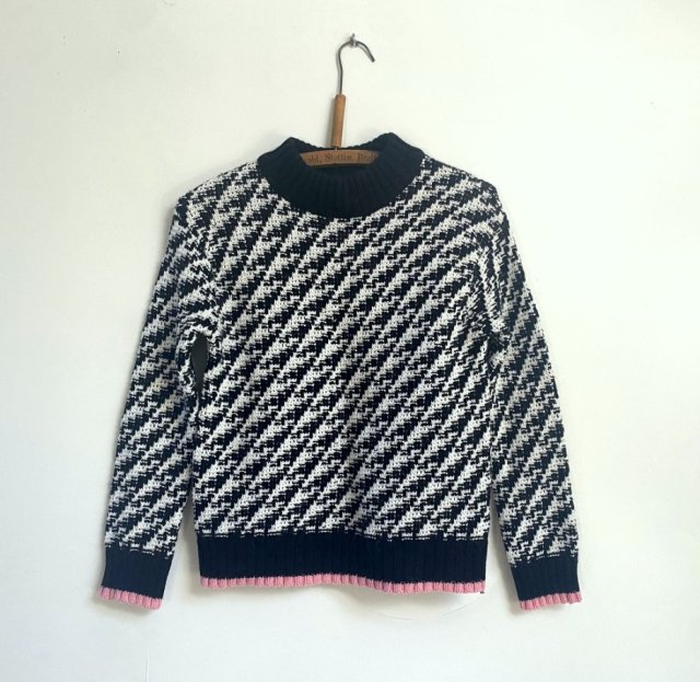 M&S - WZORZYSTY SWETER - ALPAKA - S