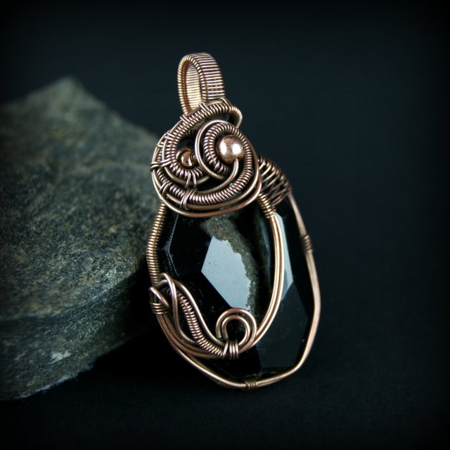 Agat z druzą wisiorek wire wrapping