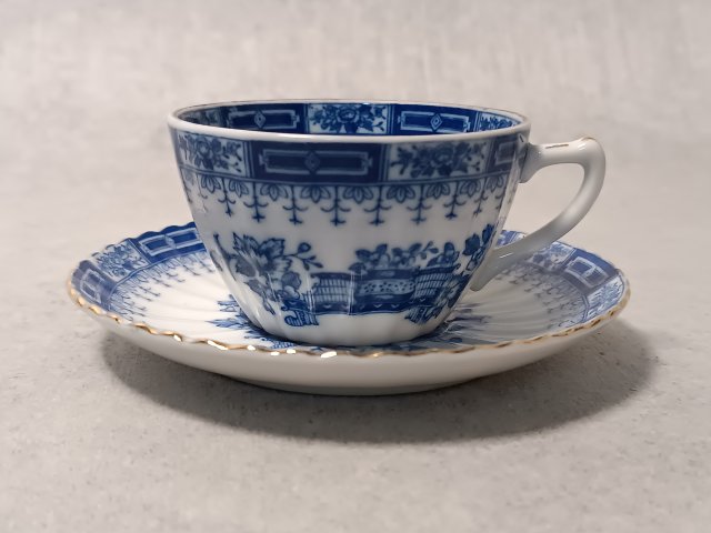 Kolekcjonerska Filiżanka Zdobienie Blau Duet Kolekcja Porcelany