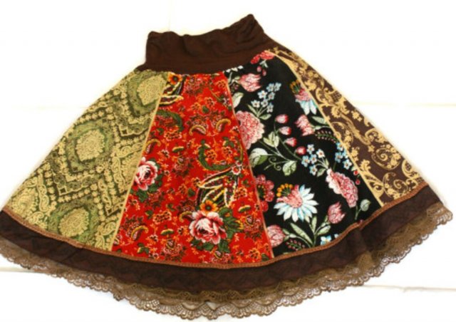 Spódnica Patchwork Vintage Folk Unikat