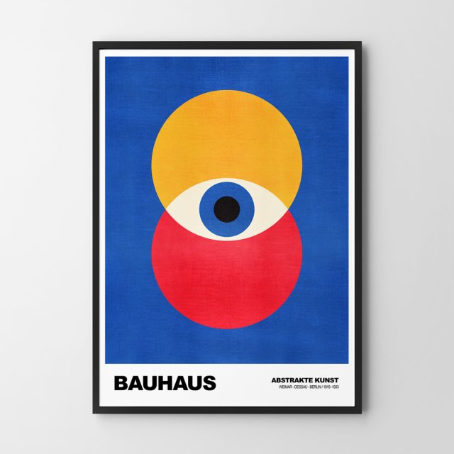 Plakat Bauhaus kolorowa geometria - format A4