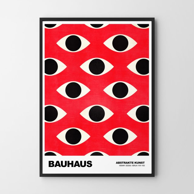 Plakat Bauhaus kolorowy wzór oko geometria - format A4