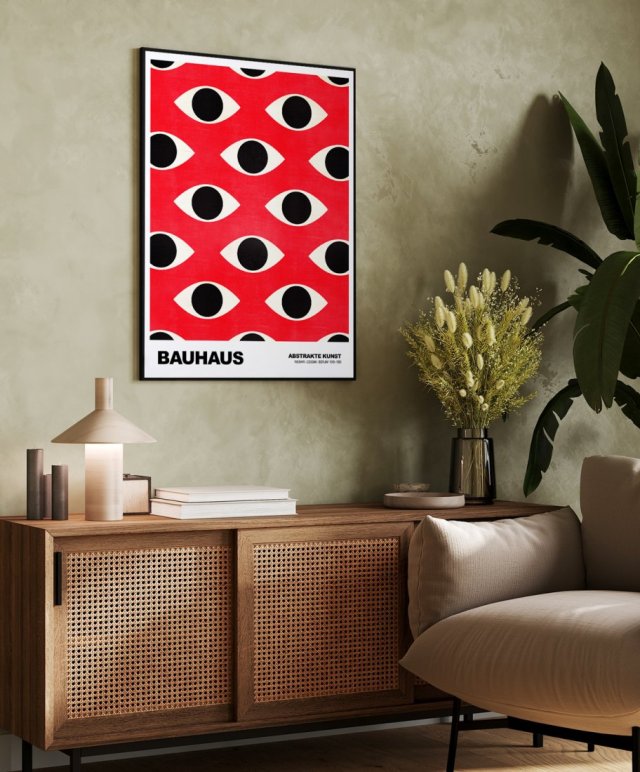 Plakat Bauhaus kolorowy wzór oko geometria - format 40x50 cm