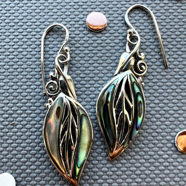 Abalone Sterling Silver Earrings ❤  Artystyczne kolczyki