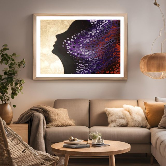 QUEEN OF THE NIGHTII 60x90 Ręcznie malowany Duży obraz Abstrakcja do salonu