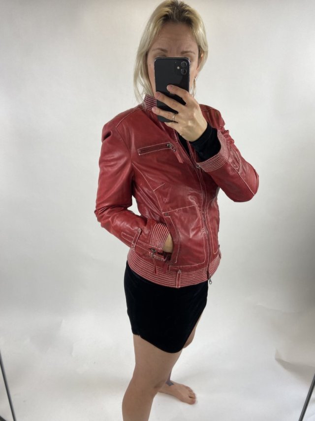 Milestone red leather jacket