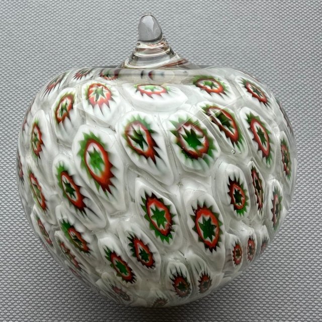 Wyjątkowy!!! Vintage Murano Millefiori Glass Paperweight ❤ Art Glass ❤ Przycisk do papieru - Jabłko