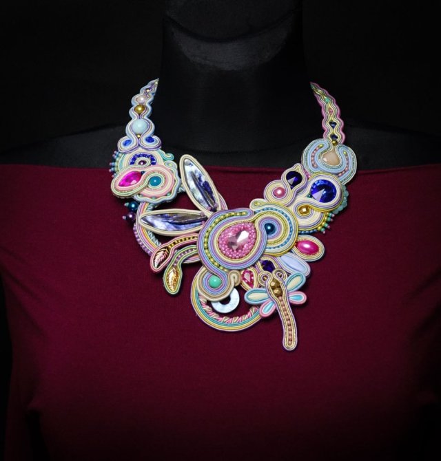 Secret Garden- duży naszyjnik soutache