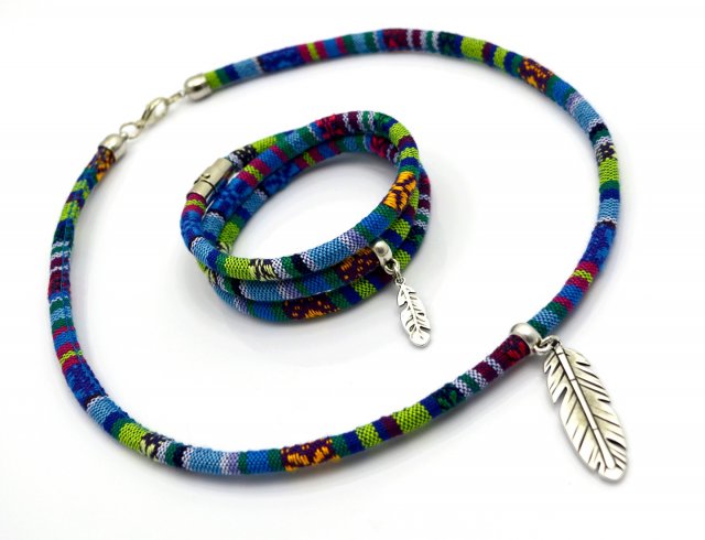 bransoletka i naszyjnik BOHO AZTEQ FEATHER