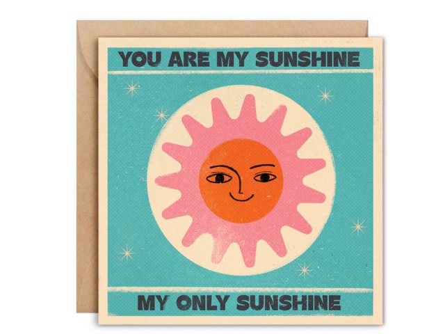 kartka okolicznościowa You are my sunshine + koperta