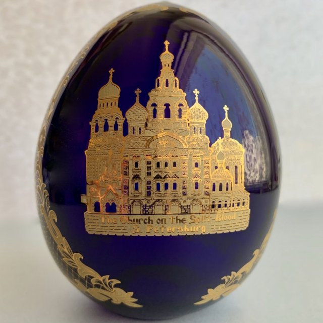 Cobalt Blue Glass Egg St. Petersburg Russia ❀ڿڰۣ❀ Duże jajo