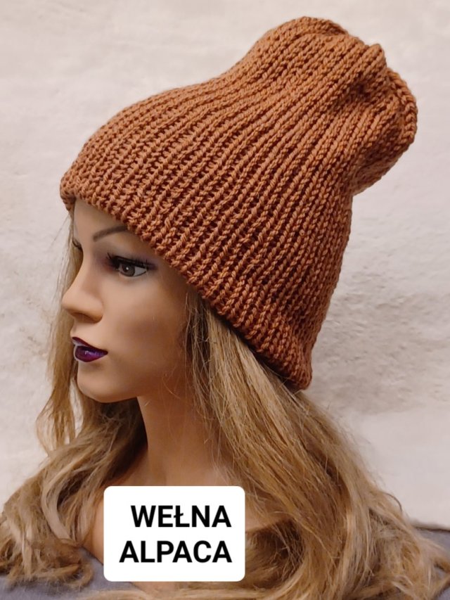 CZAPKA BEANIE Z WEŁNY i ALPAKI