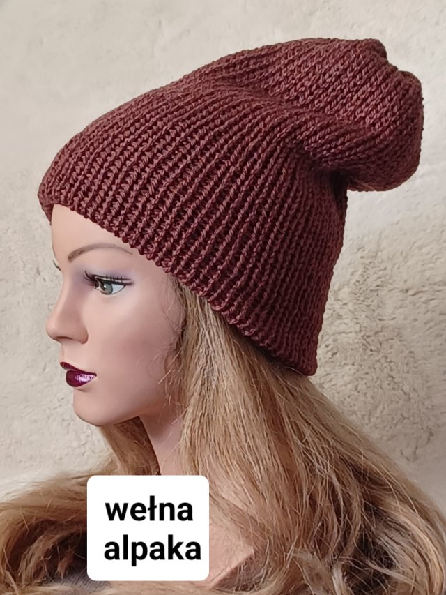 CZAPKA BEANIE Z WEŁNY i ALPAKI