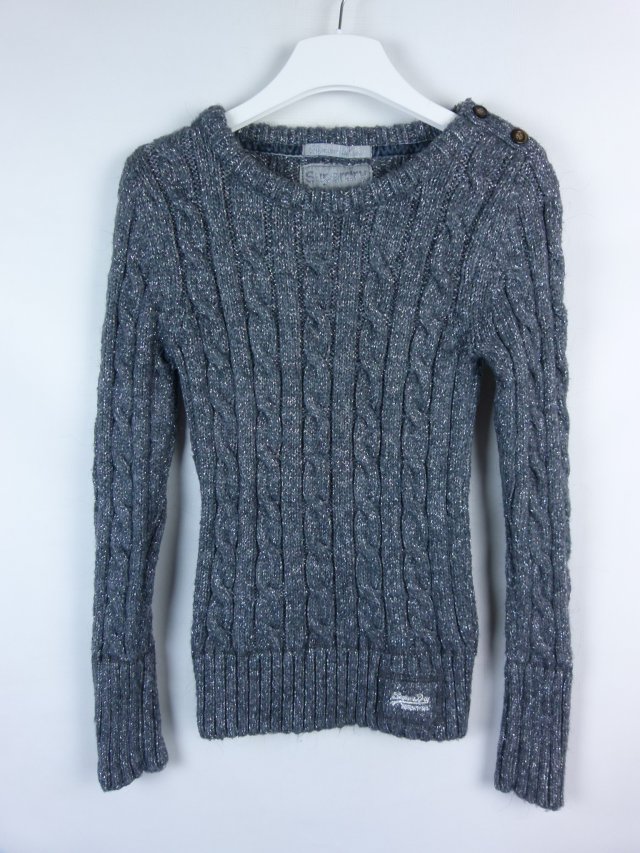 Superdry metalizowany sweter / S