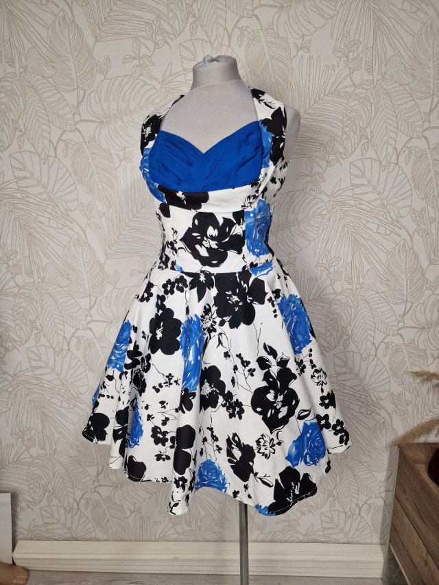 Blackbutterfly sukienka styl retro rozkloszowana 40 L midi pin up 50s