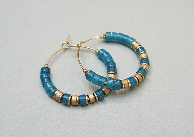 Alloys Collection Wianki (jadeit blue) - kolczyki