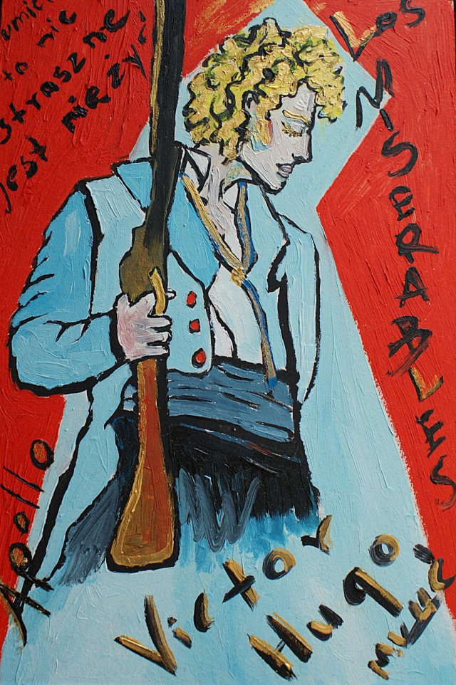 obraz do salonu olejny portret enjolras nędznicy les miserables