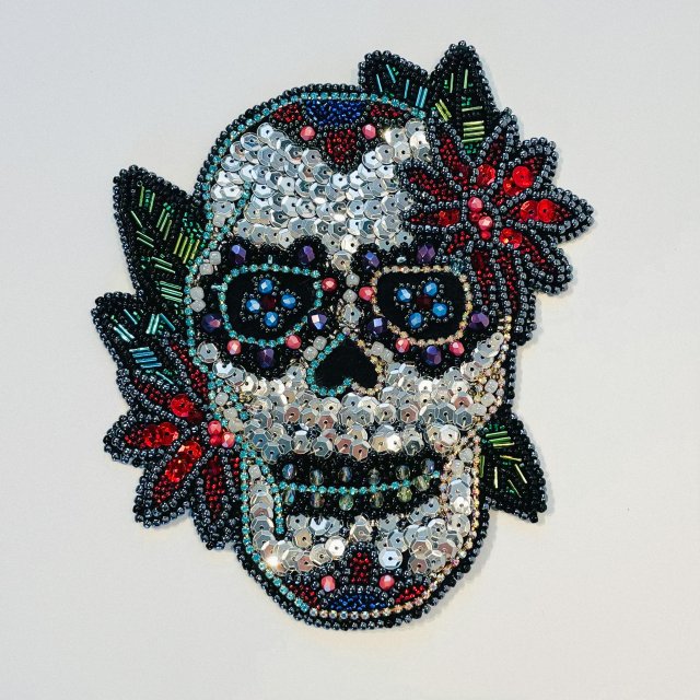 SUGAR SKULL duża broszka