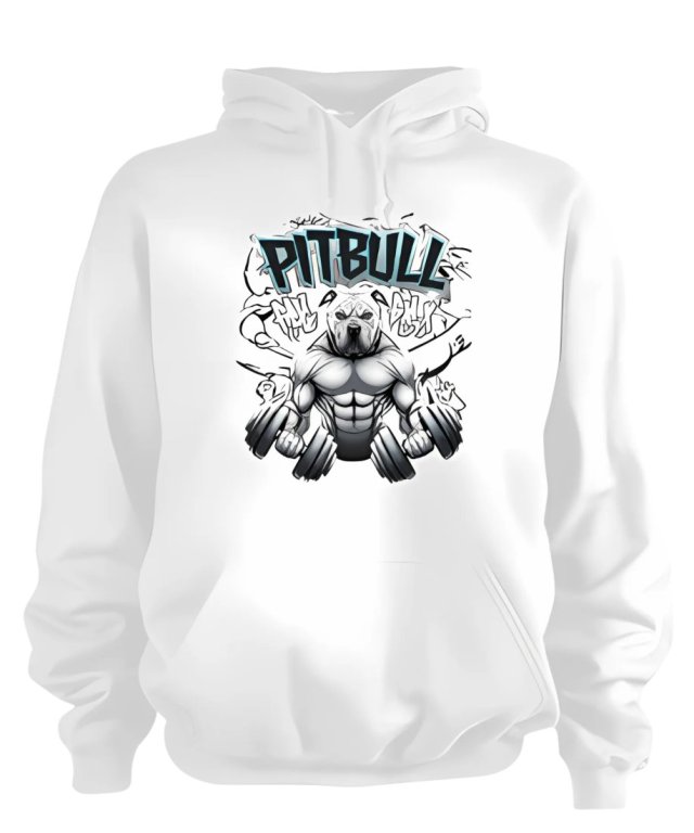 BLUZA Z KAPTUREM PITBULL GYM CZARNA , BIAŁA w rozmiarach S, M, L, XL, XXL