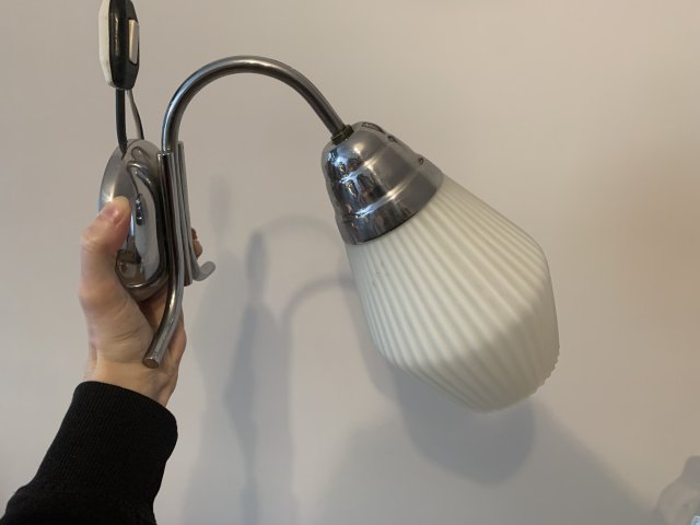 Lampa konwalia retro PRL metalowa ceramiczna kinkiet