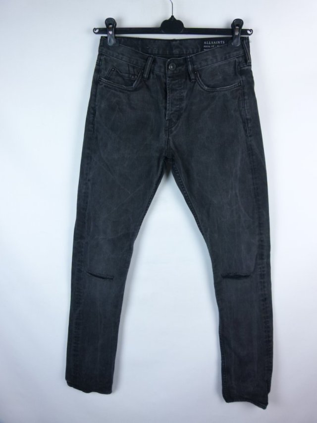 Allsaints Pistol Fit męskie spodnie jeans dziury - W 28 pas 76 cm