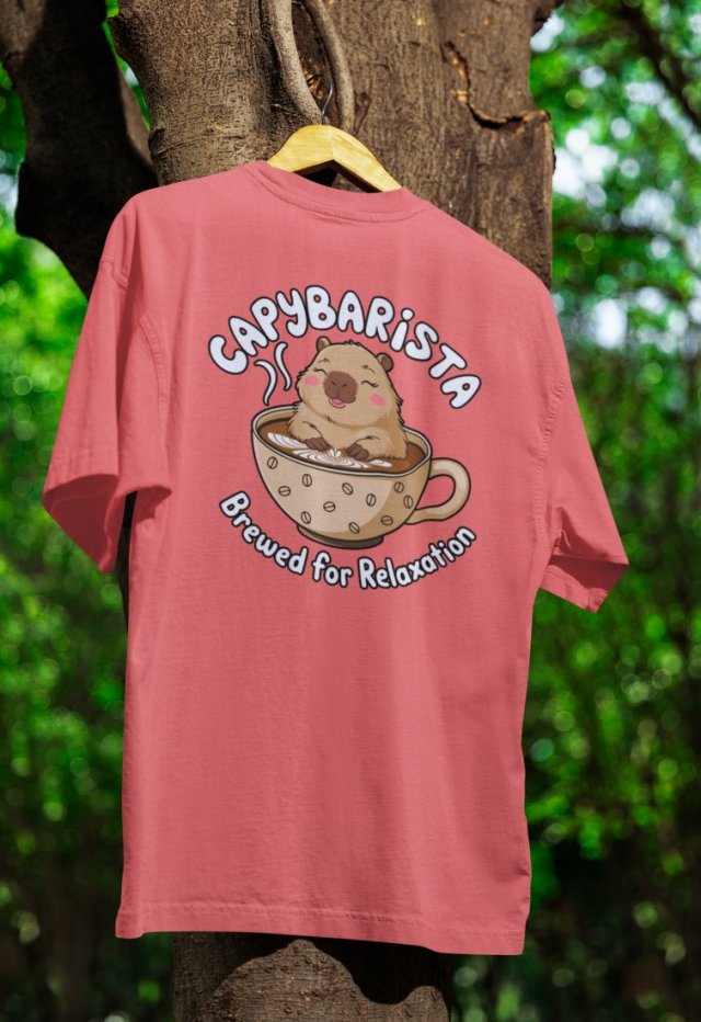 KOSZULKA Damska T-SHIRT Coffee Time CAPYBARISTA  S, M, L, XL, XXL