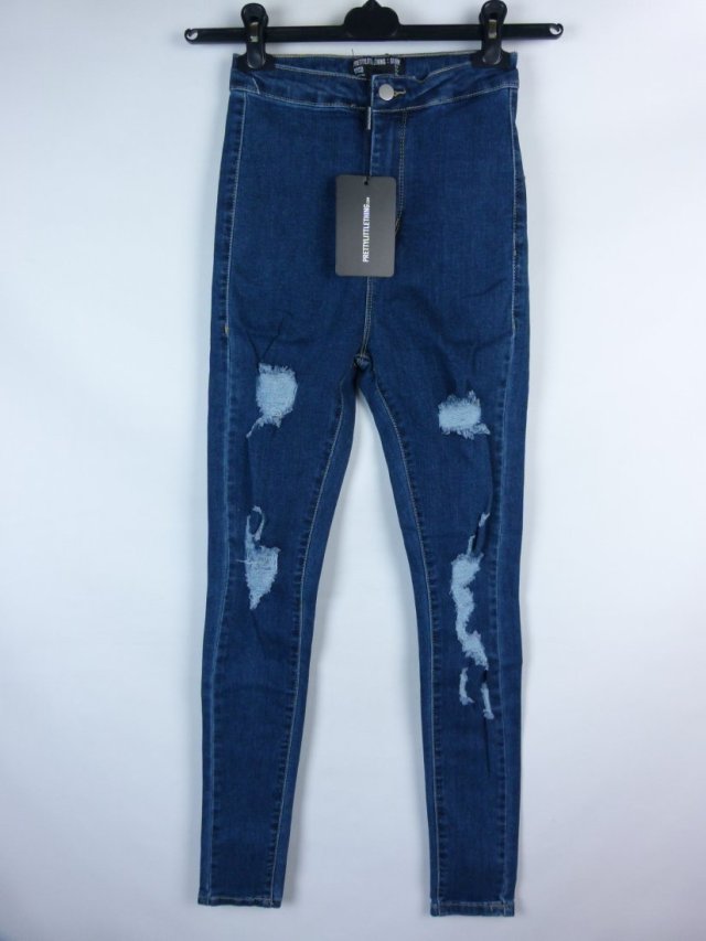 Pretty Little Thing Disco skinny jeans dziury z metką 6 / 34