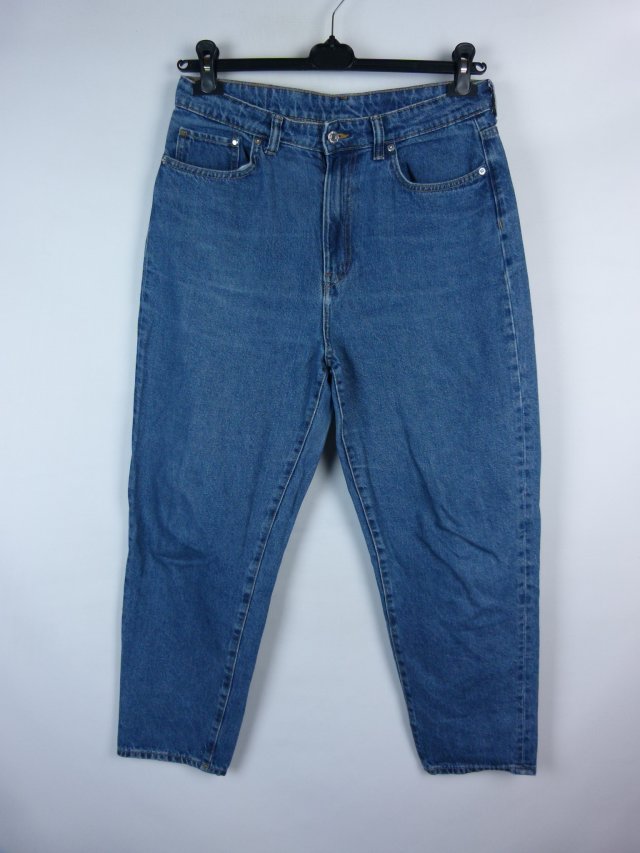 Denim mom jeans wysoki stan spodnie dżins / EUR 42