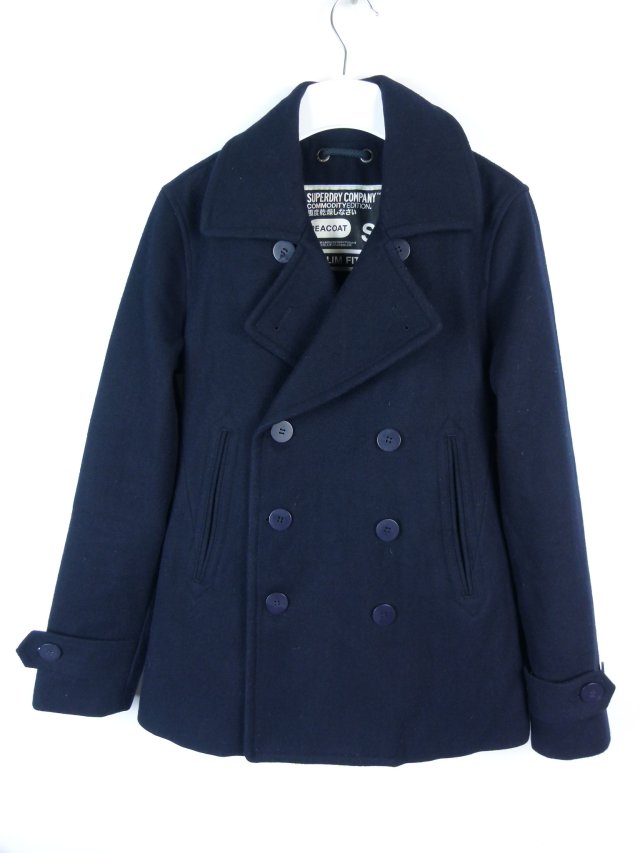 SuperDry Peacoat kurtka bosmanka z wełną / S