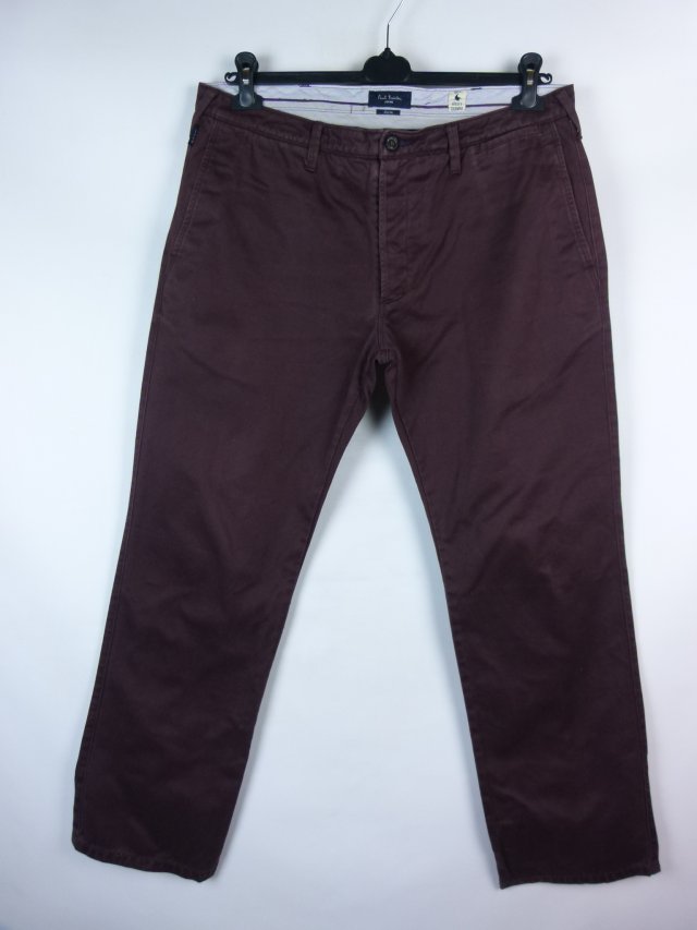 Paul Smith spodnie chinosy bawełna burgund / 34