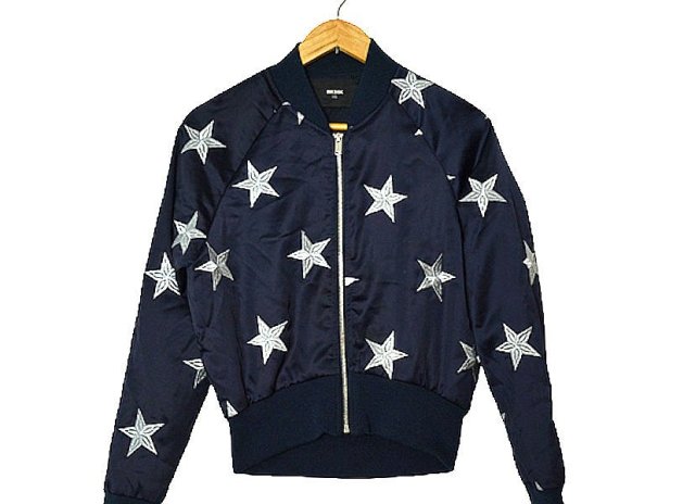 DESIGNERSKA KURTKA BOMBER W GWIAZDY XS S M