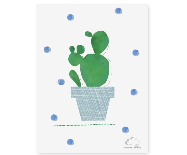 PLAKAT dla dzieci Cactus Blue Dots