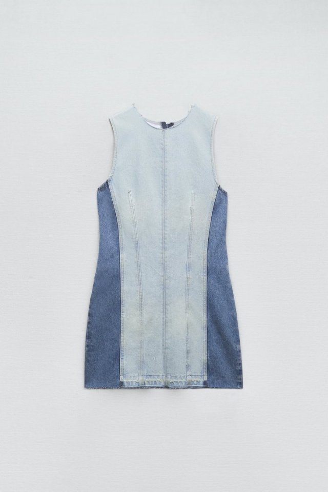 ZARA - MINI SUKIENKA DENIM - PATCHWORK - S