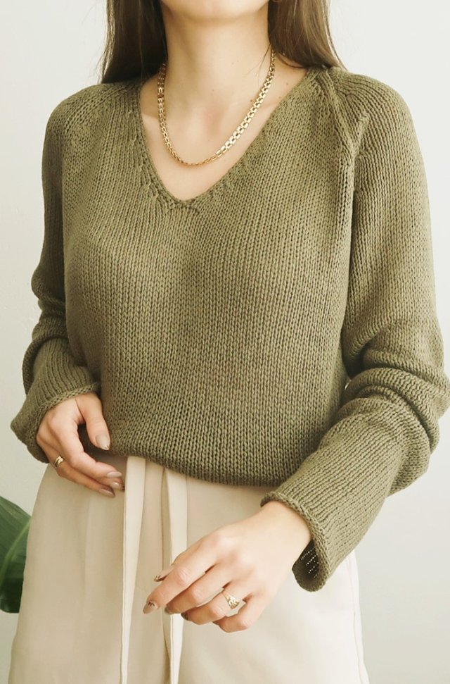 Sweter khaki S