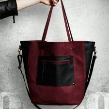 Bucket Bag-Bordowo-czarna