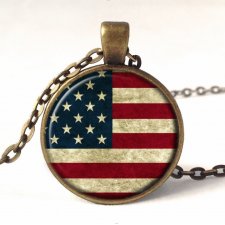 Flaga USA - medalion z łańcuszkiem - Egginegg