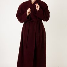 Burgundy coat wełna z kaszmirem