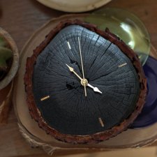 Zegar drewniany wiszący do domu "śliwka"