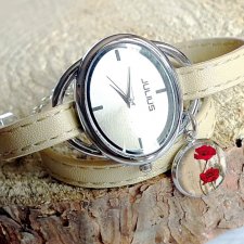 maki :: Elegancki modny zegarek owijany z zawieszką z kwiatem w szkle
