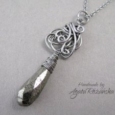 Wisiorek z pirytem, wire wrapping