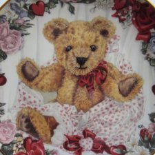 Franklin Mint - A Valentine  for Teddy  by Susan Bengry -limited edition -certyfikat   - kolekcjonerski talerz porcelanowy rzadko spotykana rzecz