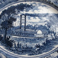 America Hurrah  ' Meakin - BLUE HISTORICAL SCENES -  duży półmisek -użytkowy -kolekcjonerski
