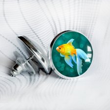 złota rybka spełnia życzenia :: wkrętki kolczyki z unikatową grafiką