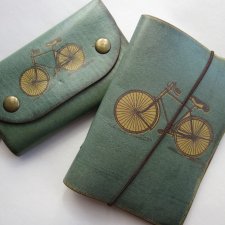Zestaw dla cyklisty  - vintage 100 % - etui na karty  - wizytówki & etui na klucze - oryginalne niespotykane -dla rowerzysty - miłośnika vintage