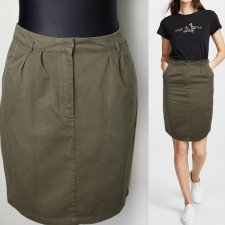 SPÓDNICA khaki przed kolano R 38 100% bawełna Hv7