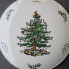 RARYTAS Spode christmas tree s 3324 rzadko spotykana patera na ciasto 29 cm średnicy