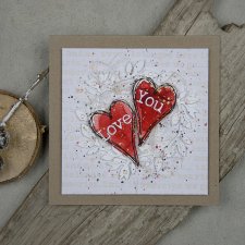 Walentynkowa kartka z sercami