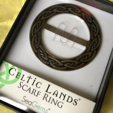 Celtic lands scarf ring - sea Gems - nowy w oryginalnym opakowaniu pierścień do szala i chusty - fantastyczne celtyckie zdobienie duży i efektowny